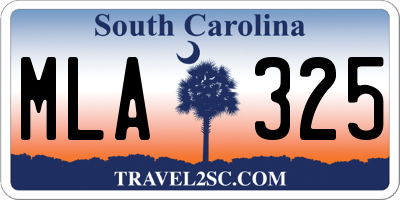 SC license plate MLA325