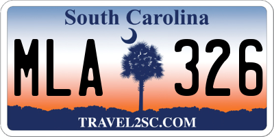 SC license plate MLA326