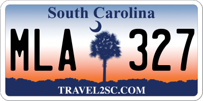 SC license plate MLA327