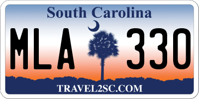 SC license plate MLA330