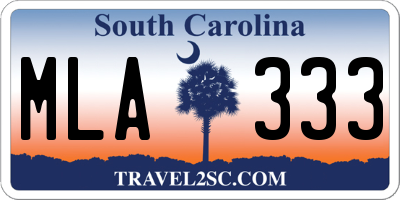 SC license plate MLA333