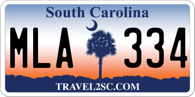 SC license plate MLA334