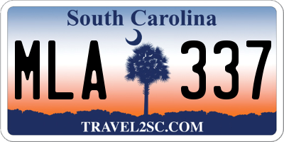 SC license plate MLA337
