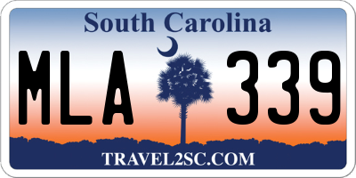 SC license plate MLA339