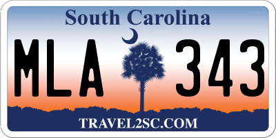 SC license plate MLA343
