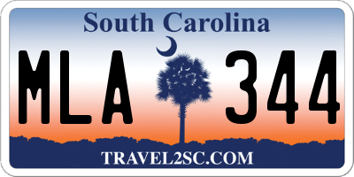 SC license plate MLA344