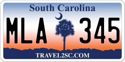 SC license plate MLA345