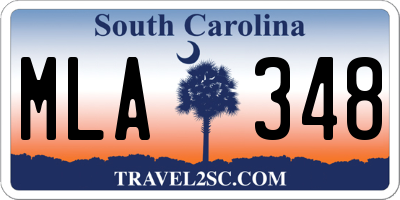SC license plate MLA348