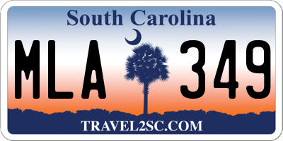 SC license plate MLA349