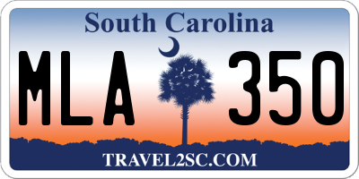 SC license plate MLA350