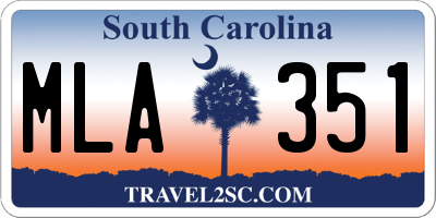 SC license plate MLA351