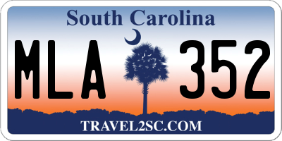 SC license plate MLA352