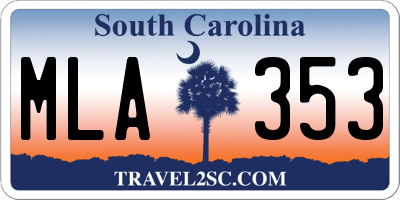 SC license plate MLA353