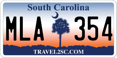 SC license plate MLA354
