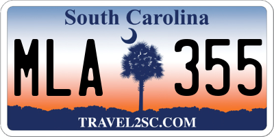SC license plate MLA355