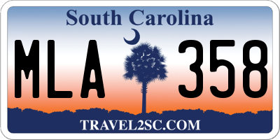 SC license plate MLA358