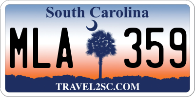 SC license plate MLA359