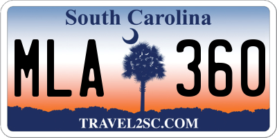SC license plate MLA360