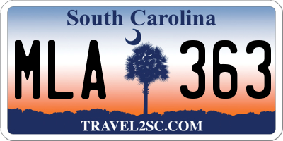 SC license plate MLA363