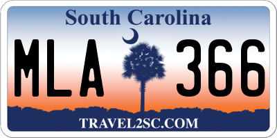SC license plate MLA366