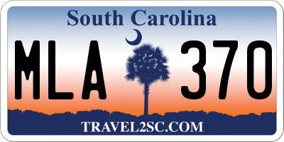 SC license plate MLA370