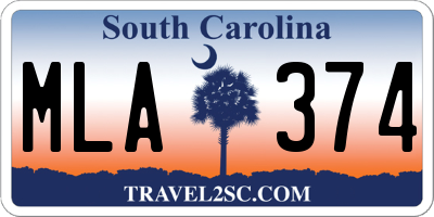 SC license plate MLA374