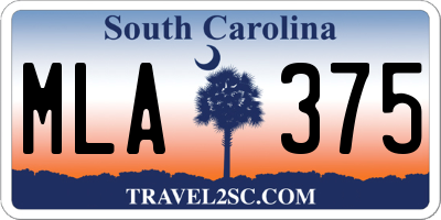 SC license plate MLA375