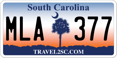 SC license plate MLA377