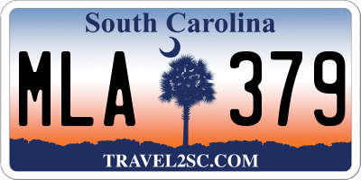 SC license plate MLA379