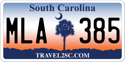 SC license plate MLA385