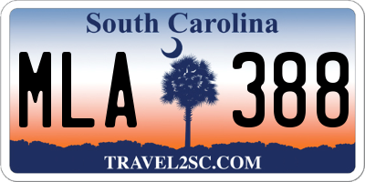 SC license plate MLA388