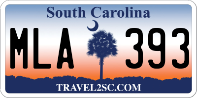 SC license plate MLA393