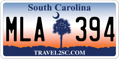 SC license plate MLA394