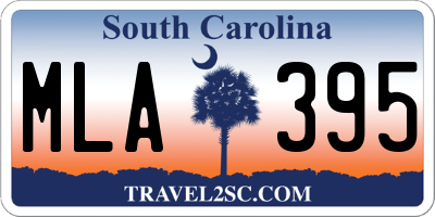 SC license plate MLA395