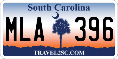 SC license plate MLA396