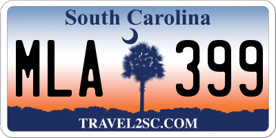 SC license plate MLA399