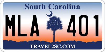 SC license plate MLA401