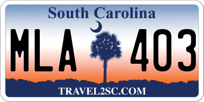 SC license plate MLA403