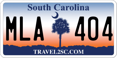 SC license plate MLA404