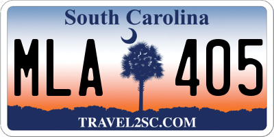 SC license plate MLA405