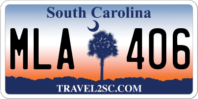 SC license plate MLA406