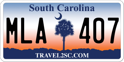 SC license plate MLA407