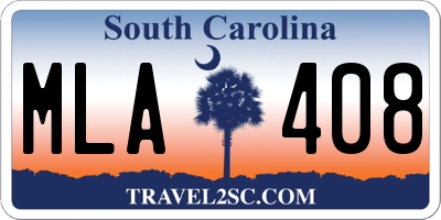 SC license plate MLA408