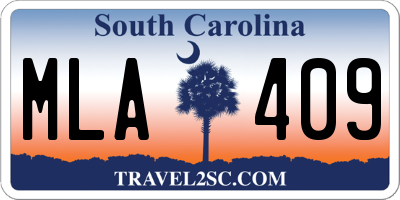 SC license plate MLA409