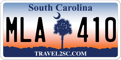 SC license plate MLA410