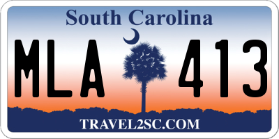 SC license plate MLA413