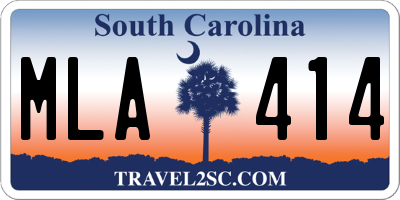 SC license plate MLA414