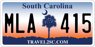 SC license plate MLA415
