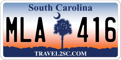 SC license plate MLA416