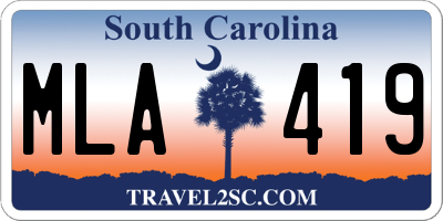 SC license plate MLA419
